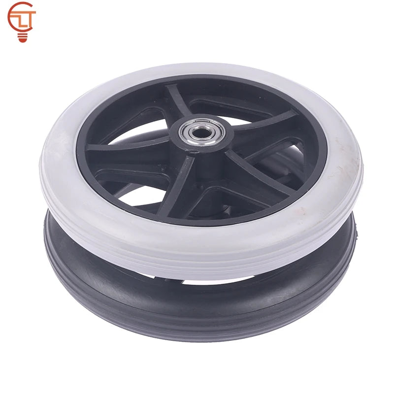 6 inch Wheel Smooth Flexible Heavy Duty Wheelchair Front Castor Solid Tire Wheel Wheelchair Replacement Parts