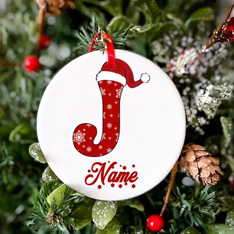 Personalized Christmas Ornament Custom Name Photo Prop Christmas Family Party Ceramic Ornament Xmas Keepsake Gift Drop Ornaments