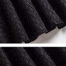 Minimalist Autumn and Winter Bright Silk Plaid Women'sFashion Elegant Mid Length Elastic High Waisted Large Hem A-line Skirt