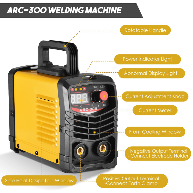 300Amp ARC MMA Inverter Welding Machine Welder IGBT Semi-automatic Welding Machine Portable Welder Metal Iron 110V 220V