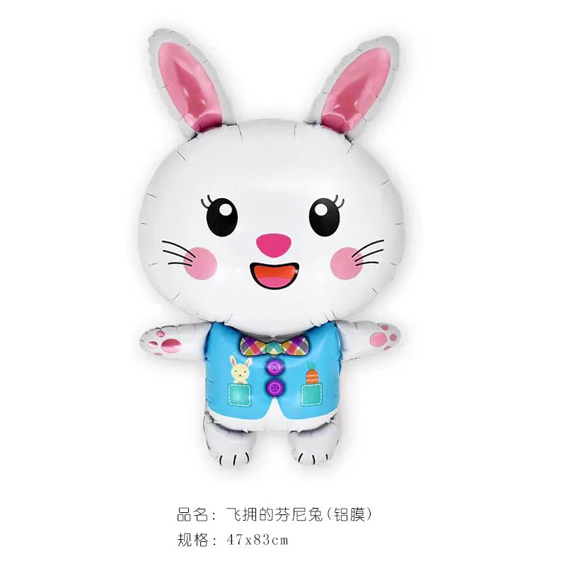 Easter Theme Disposable Tableware Cute Cartoon Rabbit Pattern Paper Plates Cups Napkins Kids Easter Party Decoration Supplies