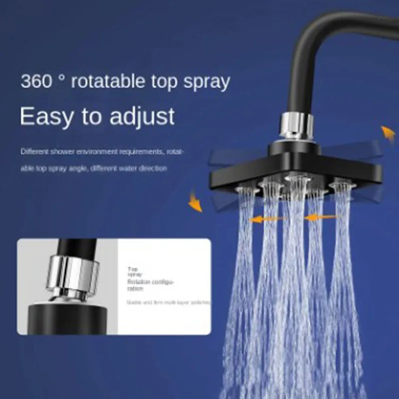 Square Magic Water Shower Head Rain Drenching Mode Suspension Type Whole Body Shower Large Area Home Bathroom Accessories Sets