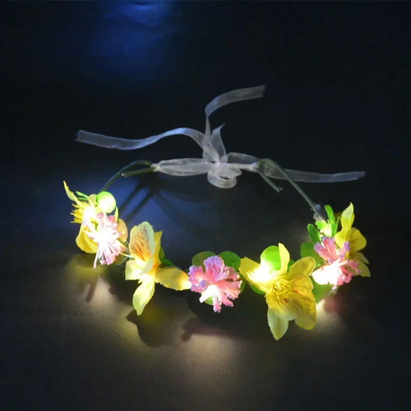 Princess Girl Butterfly Light Fairy Tutu LED Skirt Glow Flower Headband Birthday Gift Fancy Party Christmas Halloween Festival