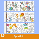 90cm Animal Canvas Children's Drawing Roll DIY Coloring Paper Roll Color Filling Graffiti Paper-cut Painting Educational School