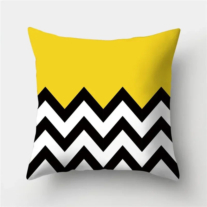 Geometry Cushion Cover Polyester Pillowcase Decorative Sofa Cushions Red Yellow Pink Pillowcover Home Decor Pillowcase 45x45cm