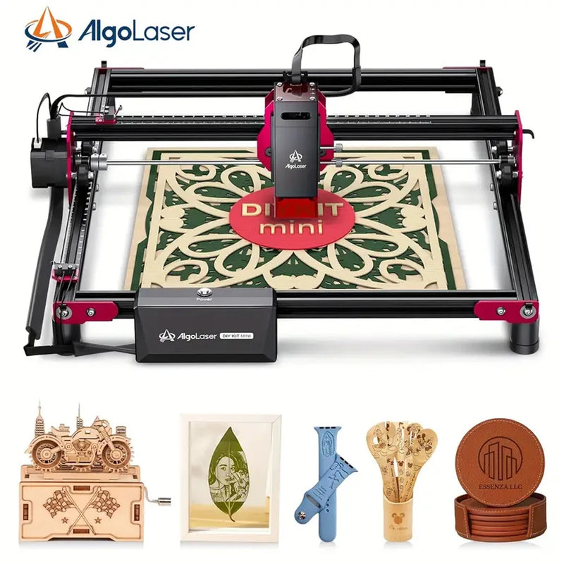 AlgoLaser Desktop Laser Engraver Y-axis Rotary Roller Engraving Cutting Cutter Machine Wood Metal Acrylic Woodworking 390x410mm