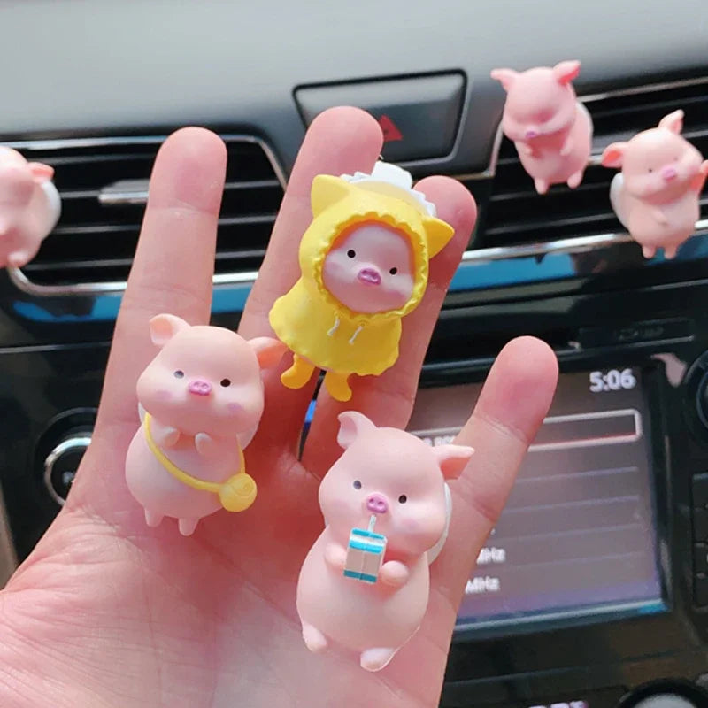 Cute Pig Car Air Freshener Air Conditioning Outlet Decoration Car Accessories Interior Car Aromatherapy Clip Perfume Clip