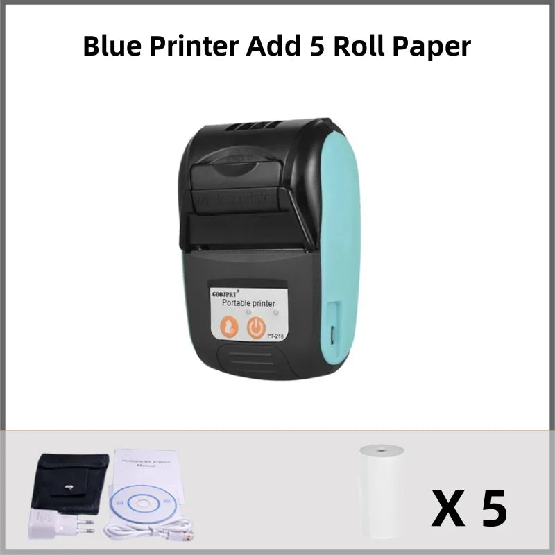 58mm printer Portable wireless Bluetooth thermal printer PT-210 Portable receipt printer shipped for free