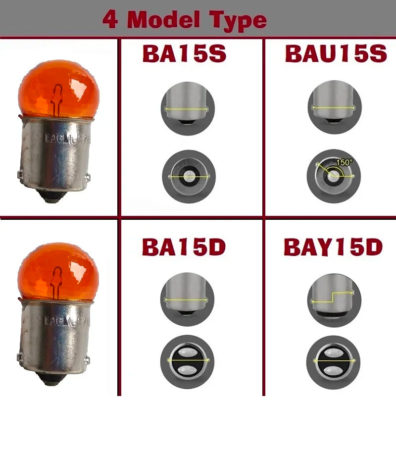 10x G18 BA15S 1156 BAU15S  BAY15D BA15D R10W 12V5W  BAU15S Glass Lamp Tail Signals lights Turn Bulb Truck Indicator Halogen Lamp