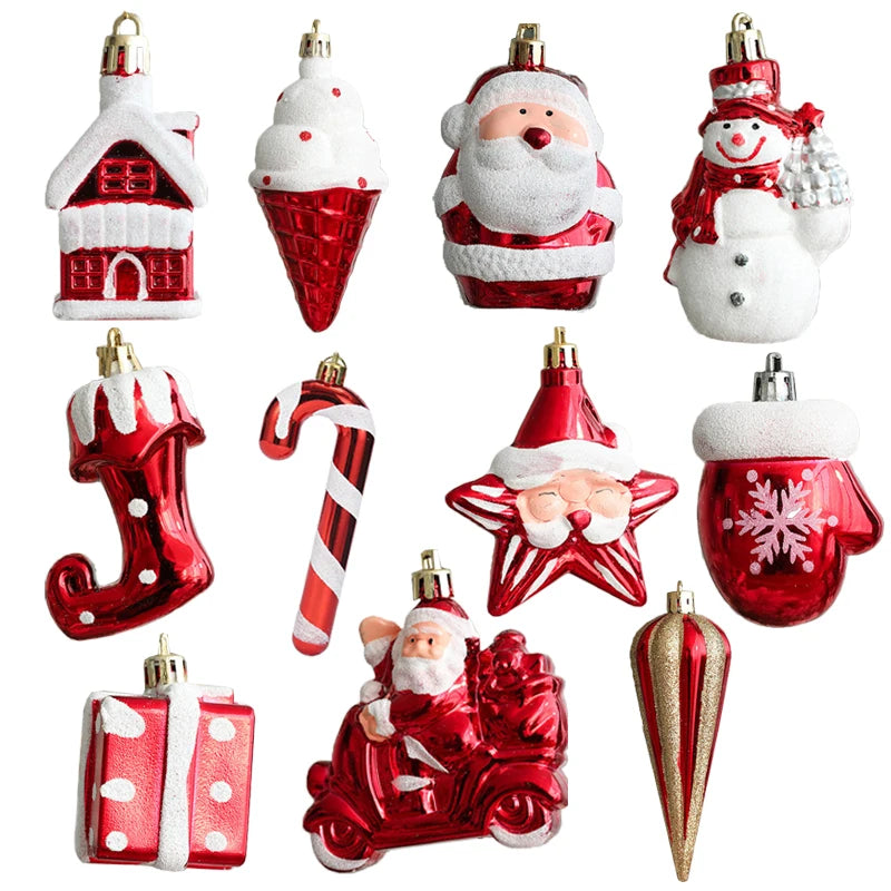 2pcs Christmas Decorations Santa Claus Snowman Ice Cream Christmas Tree Hanging Pendant Noel Natale Xmas Gift New Year Ornaments