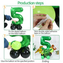 19PCS/PACK 32 inch Green Digital Dinosaur Aluminum Film Balloon Set Forest Theme Party Decoration Balloon