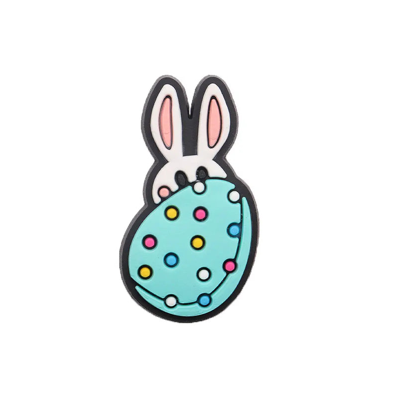 1-23Pcs PVC Adorable Rabbit Bunny Easter Shoe Buckle Charms Accessories Children Shoe Button Fit Birthday Gift