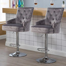 Modern Adjustable Swivel Bar Stools (Set of 2) Counter Height Chairs with Backrest & Footrest Perfect for Kitchen Dining Room