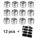 Magnetic Spice Jar Stainless Steel Seasoning Pot Set Household Condiment Bottle Storage Tank Rack with Stickers Kitchen Tools