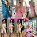 Cotton Pajamas For Women Sets Suit Casual Sleepwear Turn-Down Collar Nine Quarter Sleeve Sleep Tops Shorts Female Homewear 2023