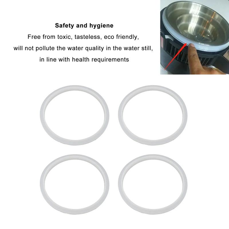 4PCS Water Distiller Sealing  Silicone Heat Resistance Water Distiller Gaskets Sealing  Spare Parts for Replacement