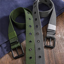 Men's Belt Porous Canvas Pin Buckle Leather Belt Outdoor Sports Belt Women's Trendy Eyelet Belt With Jeans Belt For Men Women
