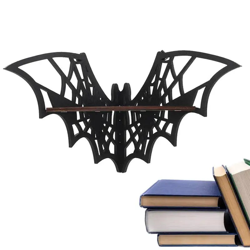 Bat Corner Shelves Wooden Floating Bat Wall Corner Shelves Gothic jewelry Display Shelf Halloween Home Decoration accessories