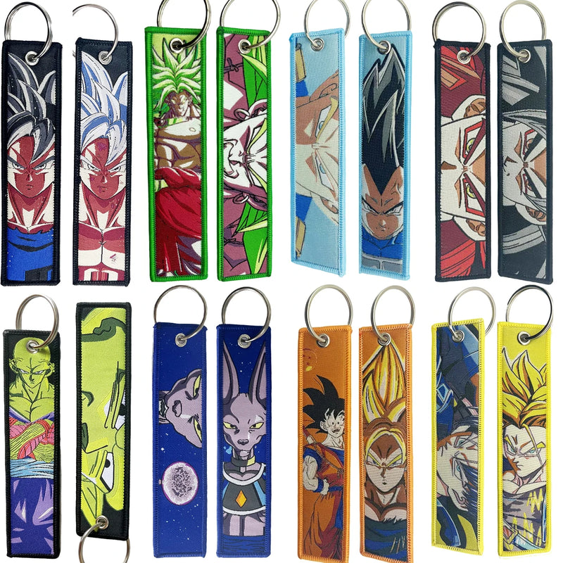 Wholesale Mixed style Embroidery Cool Keychain Lanyard Anime Manga Series Badge Holder USB Pendant Portable Lanyard Accessories