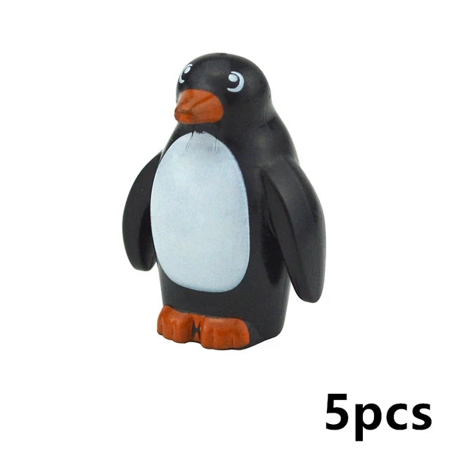MOC City Animal Zoo Fram Accessories Building Block Figures Goat Sheep Eagle Owl Panda Parrot Seagull Penguin Bricks Toy Gift