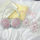 Korea Cute Bowknot Flower For Airpods Max Earphone Case Clear Silicone Headphone For Airpods Max Leopard Print Protective Cover