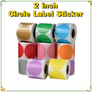 2 Inch Circle Thermal Sticker Labels Self-Adhesive Round Direct Thermal Multi-Purpose Roll Thermal Stickers-600 Labels/1 Roll