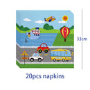 Cartoon Transport Birthday Decorations For Boys Children Disposable Tableware Paper Material Cups Napkins Plates Tablecloth