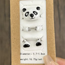 3Pcs/set Cute Cartoon Panda Decoration Drip Oil Open Rings for Women Fashion Jewelry Gift Creative Ring