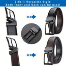 1pc Men's Belt Rotating Alloy Buckle Belt Trend High End Authentic Belt Casual Business Plus Size Jeans Belt Wearable Both Sides