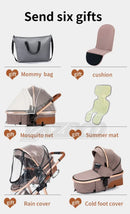 Newest Baby Stroller 3 in 1 Lightweight High Landscape Baby Carriage Aluminum Frame Travel System with Car Seat Pram for Newborn