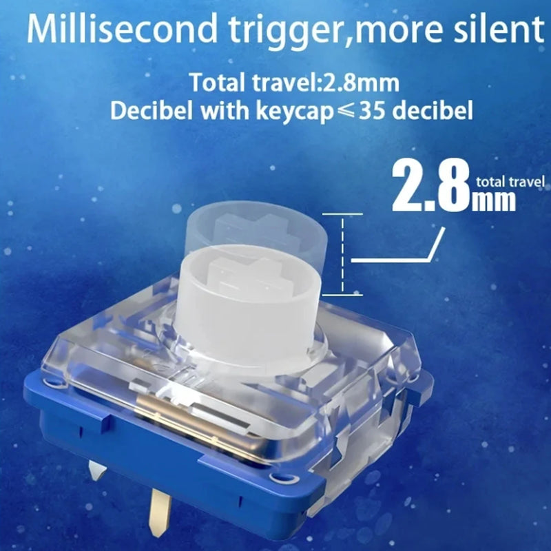 Kailh Deep Sea Silent Low Profile Keyboard Switch Mechanical Keyboard Switch for Deep Sea Island Whale Landing MINI 1353Hitbox