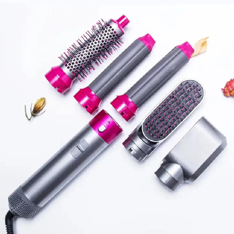 Hair Dryer 5 in 1 Multifunctional Electric Comb Negative Ion StraightComb Curling Iron Detachable Bruening Brush Hair Dryer