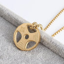 Titanium Steel Dumbbell Pendant Gym Fitness Equipment Barbell Necklace Domineering Muscular Men Fitness Leisure Sports Jewelry