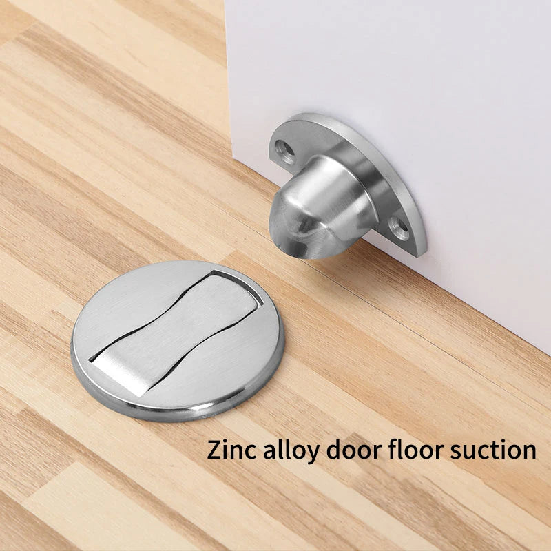 Non Punching Invisible Suction Bedroom Door Adjustable Anti-collision Strong Magnetic Zinc Alloy Door Stopper