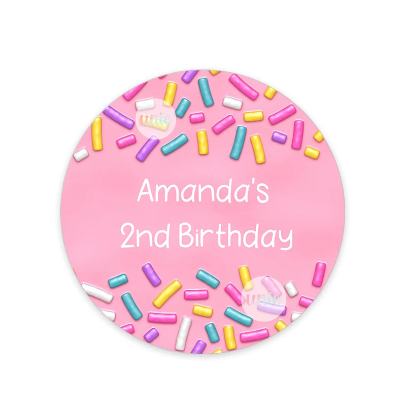 Candy Ice Cream Sweet Party Birthday Decor Labels Custom Baby Shower Party Personalise Any Text Stickers Candy Land World