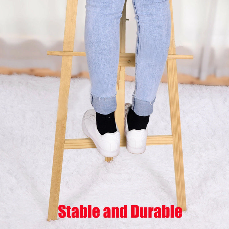 150cm Professional Studio Easel, Solid Pinewood Artist Easel Foldable and Adjustable, A-Frame Easel Stand for Art Craft Display