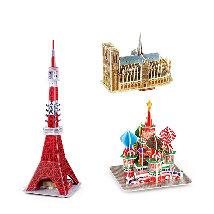 40 Style World Famous Architecture Building 3D Puzzle Model Construction Jigsaw Puzzles Toys For Kids Christmas Gift