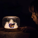 Creative Warm Lamp Mini Fish Tank Snow Mountain Lamp Thickened Glass Fish Tank Living Room Desk Mini Aquarium Pet Decoration
