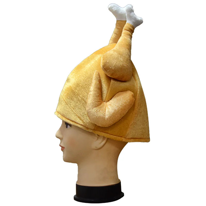 32x45cm Funny Turkey Hat Thanksgiving Christmas Decoration Roasted Chicken Leg Hat Carnival Hat For Kids Adults Birthday Gifts