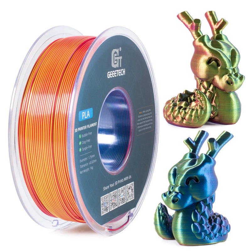 Geeetech Tri Color Silk PLA Filament , 3D Filament 1,75 mm 1KG Spool Wire  (+/-0.03mm) Vacuum packaging, special color