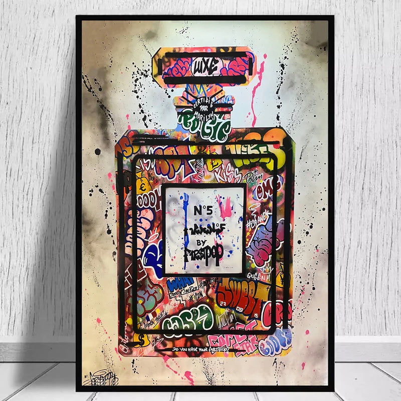 Perfume Bottle Graffiti Art Beauty Salon Decoration Painting Printing Canvas Painting Poster Interior Wall Nordic Home Pictures