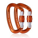 1/2PCS Climbing Rappelling Gear 25KN D-shape Professional Carabiner Screw Locking Gate Carabiner Quick Equipment Outdoor Tools