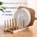 DIY Wooden Drain Rack Kitchen Living Room Organizer Shelf for Plates/Cutting Boards/Plates/Cups/Pot Lid Home Storage