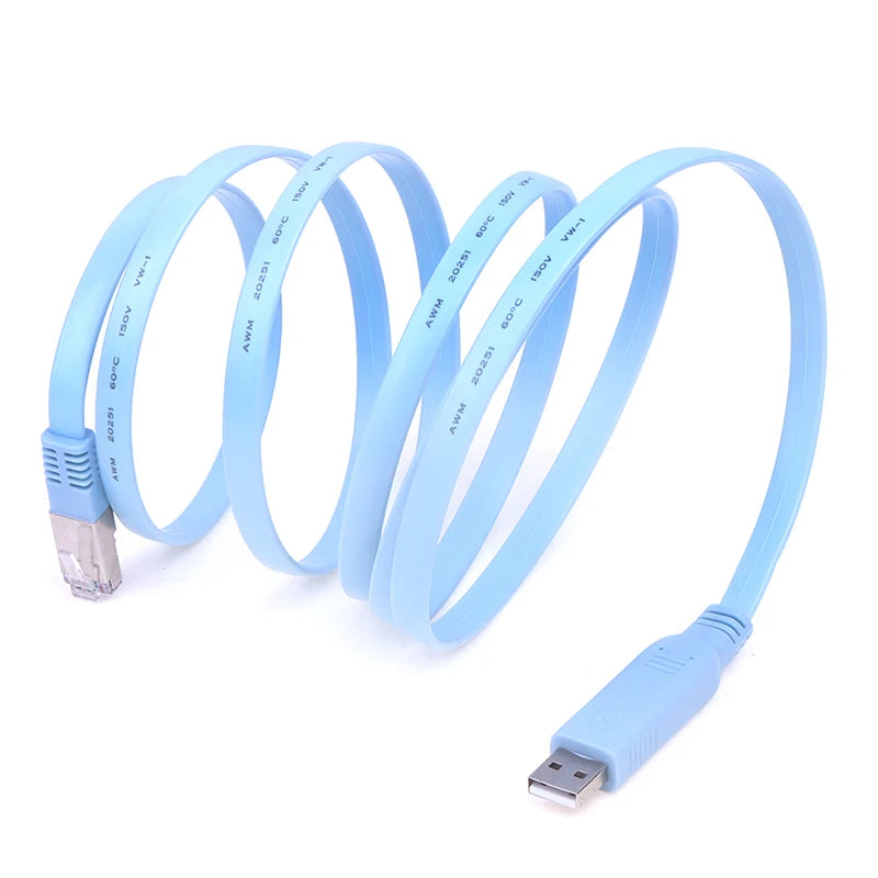 High Quality 1PC Blue 1.8M USB To RJ45 USB To RS232 Serial To RJ45 CAT5 Console Adapter Cable Cord For Cisco Routers