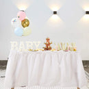 Disposable Table Skirts with Tablecloth Ruffled Plastic Table Skirt for Wedding Party Birthday Business Events Baby Shower White
