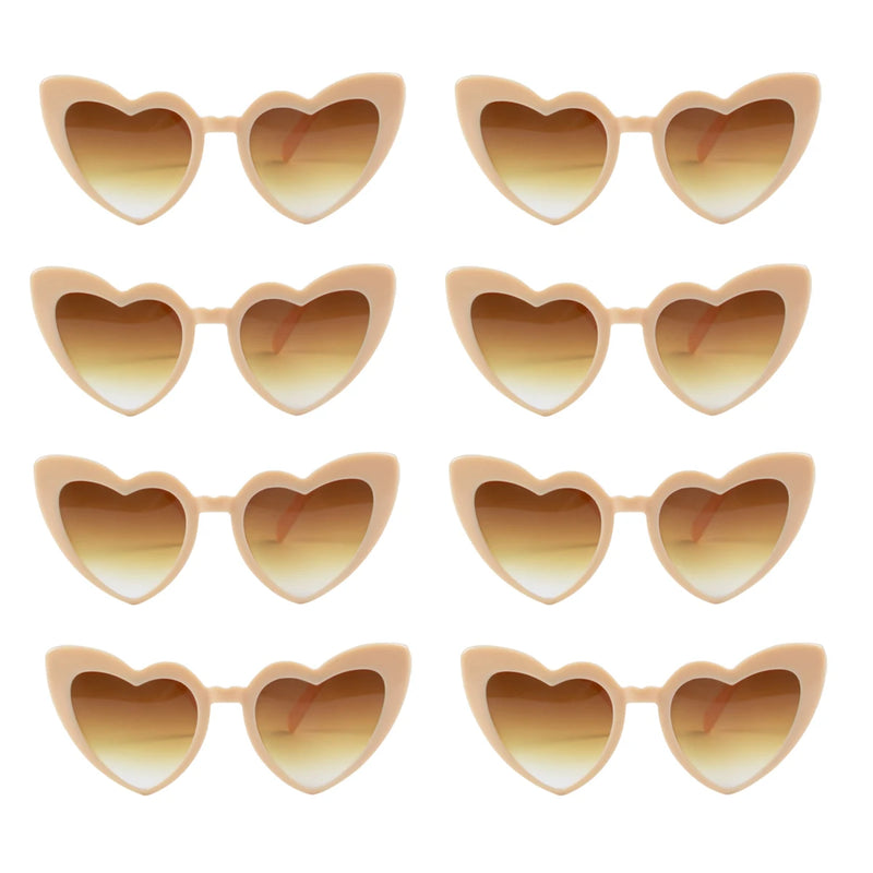 8pcs/6pcs Bachelorette Hen Party Sunglasses Black Heart Shaped Glasses Bride To Be Bridesmaid Gifts Wedding Bridal Shower Decor