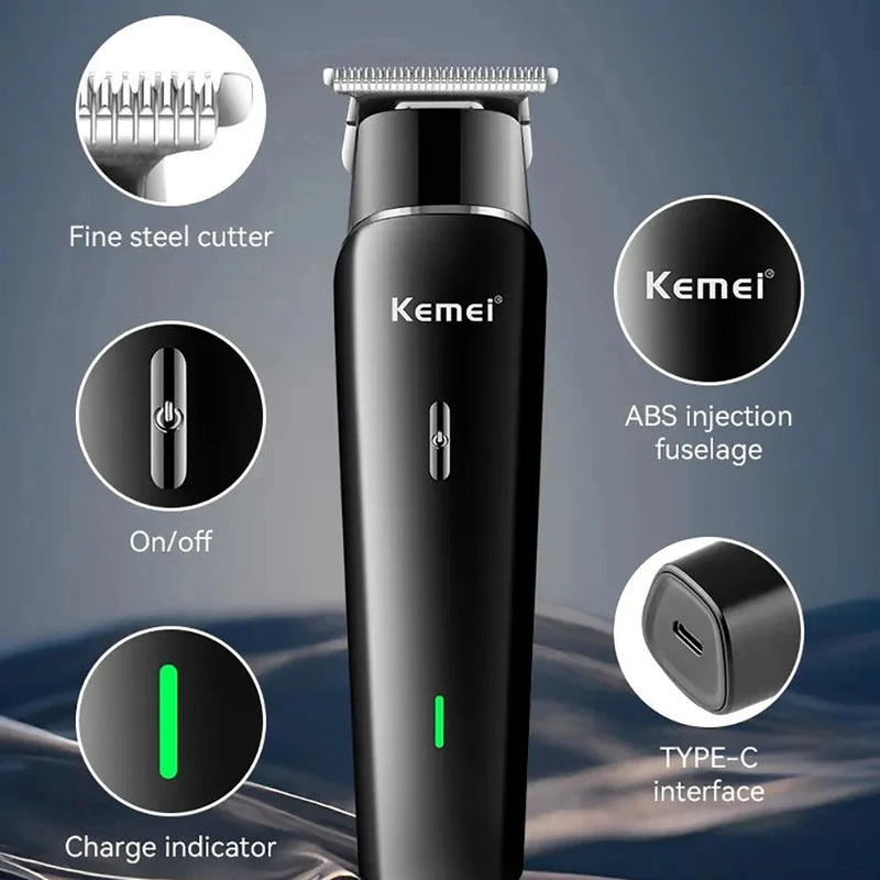 Kemei KM-1115 Fast Usb Charging Rechargeable Hair Trimmer USB Low Noise Professional Cordless Portable Men's Hair Cut Clipper