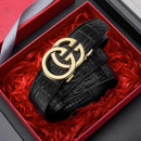 Men's Belt Made of High Quality Material, Metal Alloy Automatic Buckle Brand, Luxurious Design, Men's Belt