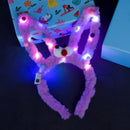 LED 14 Lamp Long Rabbit Ear Headband  Flashing Colorful String Lamp Luminous Hairband Birthday Party Christmas Easter Headband