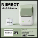 Niimbot B1 English Label Printer Portable Handheld Thermal Printer Mini Barcode QR Code Sticker Paper Color Rolls Maker Cable